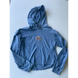 Stussy Holographic Logo Hoodie Light Blue Size Large